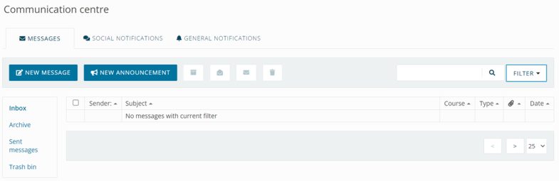 Message Centre Settings